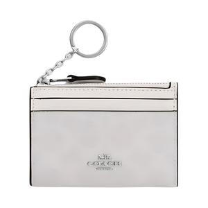 COACH Искусственная кожа с пластиковым держателем для карт мини женский мел белый, Chalk White