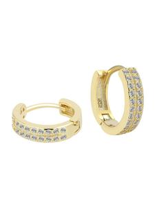Adeliás Женские серьги - серьги-кольца на шарнирах из серебра 925 пробы с кубическим цирконием в золоте