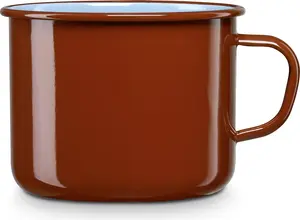 Кастрюля Terra с ручкой для молока, стальная эмалированная, 12 см, 1,2 л, подходит для индукционной плиты, винтажный коричневый цвет Briebe