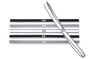 Under Armour Тканевая повязка на голову черно-белая серая/черно-белая красная