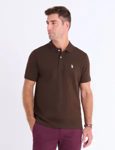 Футболка поло U.S. Polo Assn Solid Pique Small Logo, темно-коричневый