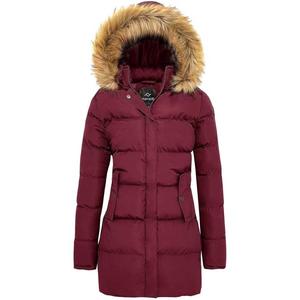 Куртка Farvalue Women's Winter Coat Thicken Puffer, темно-красный
