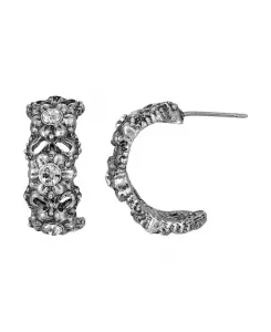 Женские серьги из олова с кристаллами 2028, silver