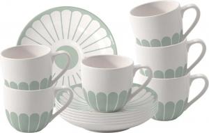 Набор чашек кофейных Villeroy & Boch Fleur Couleur, 12 предметов, 70 мл, зеленый