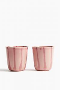 Набор кружек H&M Home Glazed Stoneware, 4 шт, розовый