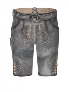 Короткие кожаные брюки Thomas серого цвета Nübler