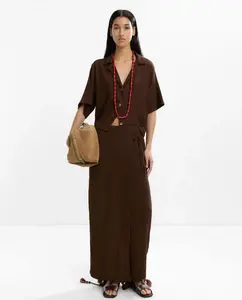 Женские брюки свободного кроя с накладкой и фактурной передней частью Parfois, темно-коричневый