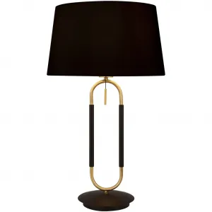 Настольная лампа Jazz Table Lamp E27 1 шт. Searchlight, Matt Schwarz, Satin-Messing und Schwarz