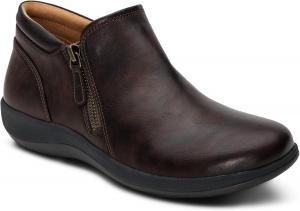 Женские ботильоны Aetrex Bridget - ортопедические короткие ботинки с поддержкой свода стопы, застежкой-молнией и съемной стелькой для индивидуальных ортопедических вставок, Dark Brown