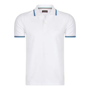 Поло из пике с аппликацией из нержавеющей стали Cappuccino Italia, белый