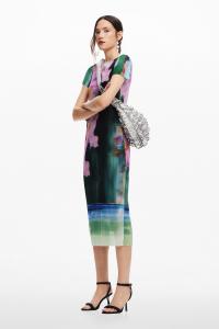 Платье миди с цветочным принтом