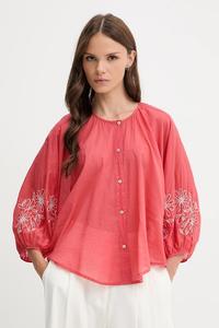 Хлопковая рубашка United Colors Of Benetton, розовый