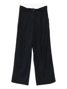 Брюки в тонкую полоску с боковыми лампасами Miss Grant Kids, синий