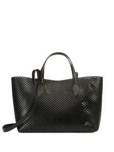 Мини-сумка-тоут Mermaid с перфорацией Sergio Rossi, черный