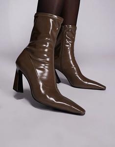 Ботильоны ASOS DESIGN Ember с острым носком оливкового цвета