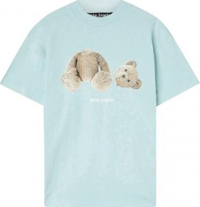 Футболка Palm Angels PA Bear Classic Tee 'Light Blue/Brown', синий
