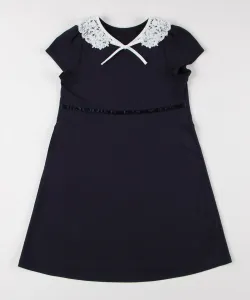 Платье с кружевным воротником и короткими рукавами (140-160 см) Comme Ca Ism, цвет Navy