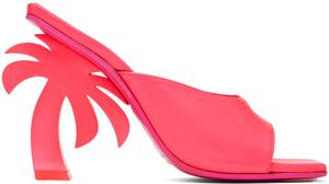 Розовые туфли без задника на каблуке Palm Angels