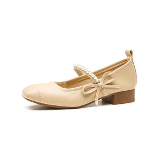 Туфли Мэри Джейн на массивном каблуке для женщин Zomila, Milk Tea