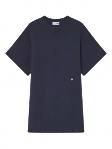 Платье мини с короткими рукавами GANNI, синий