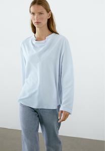 Блуза Massimo Dutti LONG SLEEVE GARMENT WITH COLLAR DETAIL, Light Blue