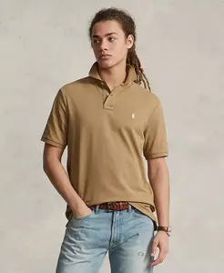 Мужская классическая поло с сетчатой тканью Polo Ralph Lauren, загар/бежевый