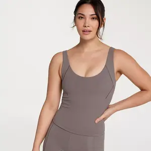 CALIA Женская майка Inspire с круглым вырезом, длинная длина, темно-серый