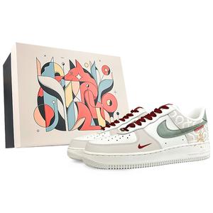 Nike Air Force 1 противоскользящие износостойкие низкие скейтерские кроссовки unisex белый зеленый