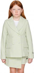 Детский зеленый блейзер с узором \гусиные лапки\"" MSGM Kids