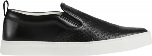 Кроссовки Gucci Slip-On GG Embossed - Black, черный