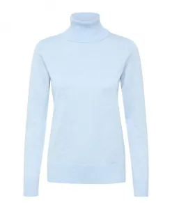 Меланжевый свитер с высоким воротником меланжевого цвета Saint Tropez, синий