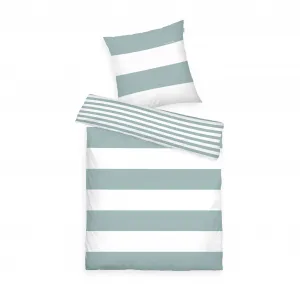 Двустороннее постельное белье TOM TAILOR HOME» Siena в размерах. 135х200, 155х220, 200х200, 200х220 см", постельное белье в полоску из хлопка, постельное белье с двусторонним видом, цвет fresh sage