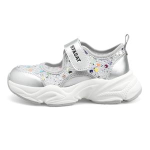 Детские сандалии с низким верхом, нескользящие и дышащие ST&SAT KIDS, серебряный
