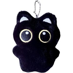 ROUERXIONG Угольно-черная короткошерстная пищащая кошка плюшевый кулон 10см высота