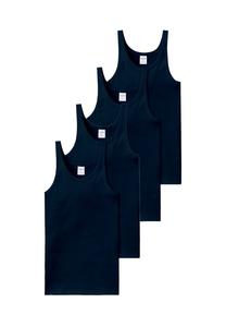 Майка/майка, комплект из 4 шт. Cotton Essentials в тонкую рубчику SCHIESSER, темно-синий