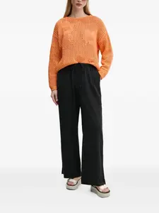 Свитер ажурной вязки с цветочным узором Desigual, оранжевый