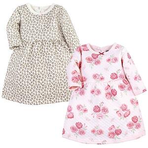 Платье для девочки Infant and toddler cotton dress - blush rose leopard - 0-3 months Hudson Baby