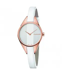 Кожаные кварцевые часы Rebel Calvin Klein, белый