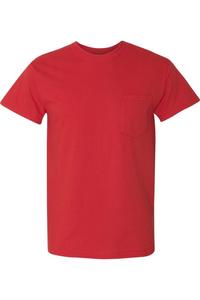Футболка Gildan из плотного хлопка с карманом, красный