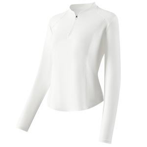 Футболка для йоги женская с воротником стойкой 361°, белый