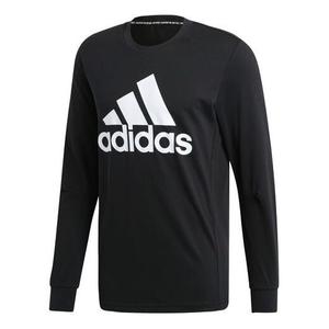 Толстовка adidas Sports Breathable Round-neck Long-sleeve Tee Hooded Shirt Men Black, черный