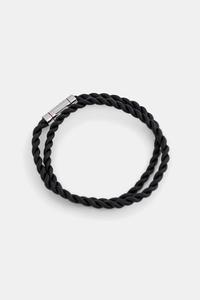 Кожаный браслет Hugo, черный