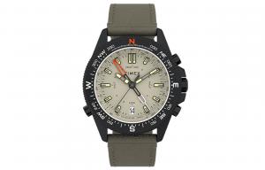 Timex Наручные часы серии «Экспедиция» с кварцевым механизмом, кожаным ремешком, диаметром 43 мм, зеленым циферблатом, мужские часы TW2V21800