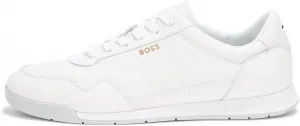 Мужские кожаные кроссовки BOSS Titanium с низким профилем, белый