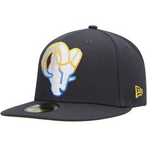 Мужская приталенная шляпа New Era Graphite Los Angeles Rams Color Dim 59FIFTY