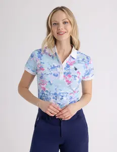 Футболка-поло U.S. Polo Assn Water Floral, голубой