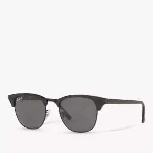 Поляризованные солнцезащитные очки Ray-Ban RB3016 унисекс Clubmaster, черные/серые