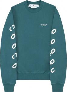 Толстовка Off-White Chain Arrow Slim Crewneck 'Duck Green/White', зеленый