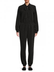 Блестящий комбинезон Karl Lagerfeld Paris с завязками на шее, черный