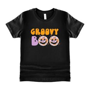 Футболка с короткими рукавами и рисунком Groovy Boo для малышей The Juniper Shop, черный
